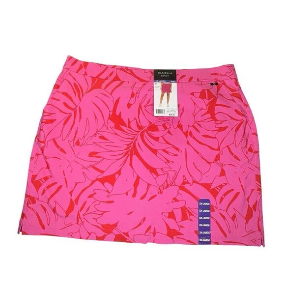 Rafaella Sz XXL Women's Pink Carmine Rose Pull-On Activewear Skort Skirt Pockets - Picture 1 of 13